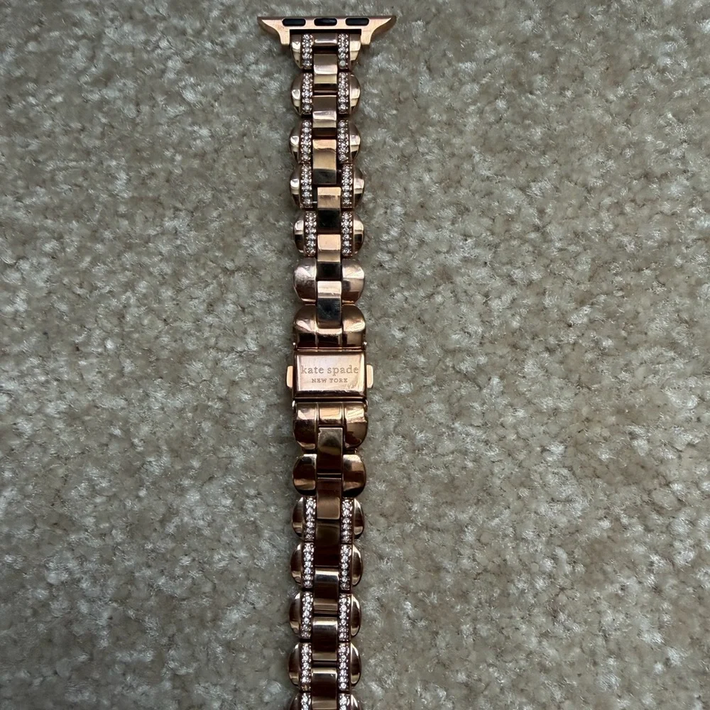 Kate Spade Rose Gold Scalloped Watch Band with rhinestones - Picture 3 of 9